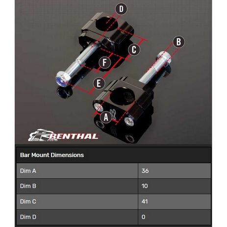 _Renthal 36 mm Bar Mounts KTM SX-F 12-15 EXC/XC 12-20 Husqvarna FE 2020 TE 18-20 | CL061 | Greenland MX_