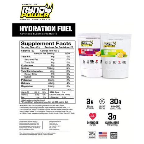 _Ryno Power Electrolyte Hydratation Fuel Fruchtgetränkeinzelne Portion45 Gr. | SMP-HYD-487 | Greenland MX_