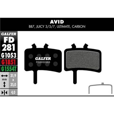 _Galfer Standard Fahrradbremsbeläge Avid Juicy - Carbon - Ulti | FD281G1053 | Greenland MX_