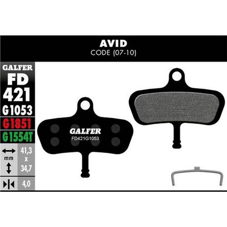 _Plaquettes de Frein Vélo Galfer Standard Avid Code (07-10) | FD421G1053 | Greenland MX_