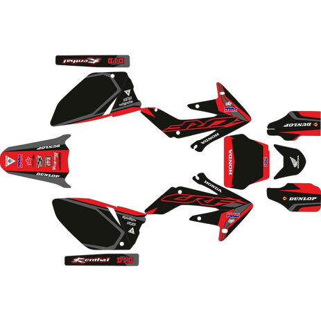 _Komplett Aufkleber Kit Honda CRF 250 R 04-05 Black Edition | SK-HCRF250405BK-P | Greenland MX_