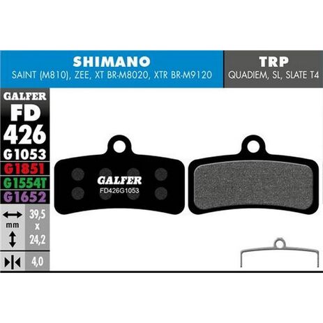 _Galfer Bike Standard Brake Pads Shimano Saint, ZEE | FD426G1053 | Greenland MX_