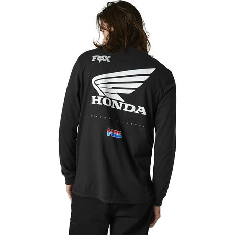 _Fox Honda Wing Premium Langärmliges T-Shirt Schwarz | 29516-001 | Greenland MX_