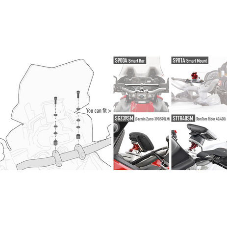 _Givi Spezifisches Kit für die Montage Smart Bar S900A or Smart Mount S901A Honda/KTM/Suzuki/Yamaha/Kawasaki | 05SKIT | Greenland MX_
