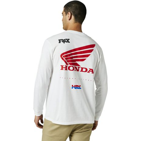 _Fox Honda Wing Premium Langärmliges T-Shirt Weiss | 29516-190 | Greenland MX_