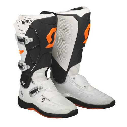 Scott 550 MX Boot White/Orange | Motocross, Enduro, Trail, Trial ...