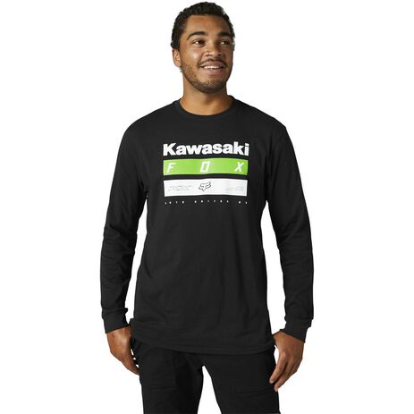_Fox Kawasaki Stripes Premium Langärmliges T-Shirt | 29517-001 | Greenland MX_