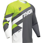 _Maillot Enfant Thor Sector Checker Gris/Jaune Fluo | 2912-2418-P | Greenland MX_