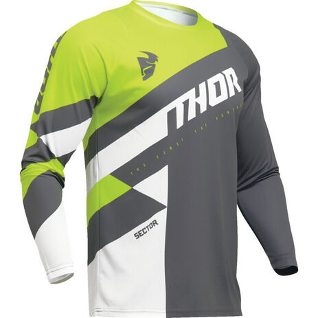 _Thor Sector Checker Youth Jersey Gray/Fluo Yellow | 2912-2418-P | Greenland MX_