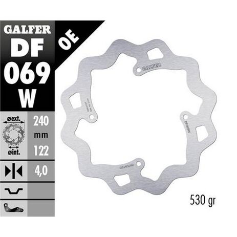 _Galfer Wave Honda CRF 250/450 R 04-23 Rear Brake Disk 240x4mm | DF069W | Greenland MX_