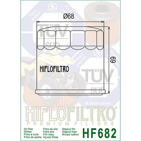 _Filtre a Huile Hiflofiltro GOES 450 X 500/520 MAX | HF682 | Greenland MX_