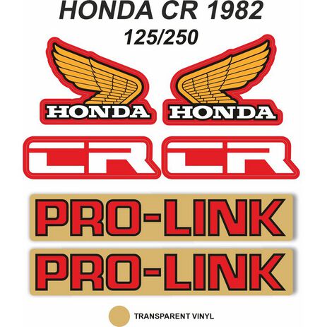 _OEM-Aufkleber-Kit Honda CR 125/250 R 1982 | VK-HONDCR1250R82 | Greenland MX_
