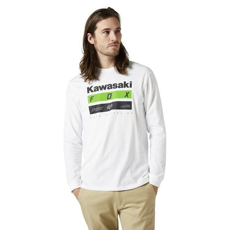 _Fox Kawasaki Stripes Premium Langärmliges T-Shirt | 29517-190 | Greenland MX_