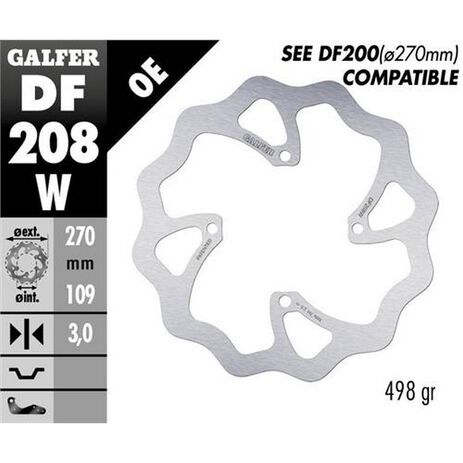 _Galfer Bremsscheibe Vorne Flower Kawasaki KX 250/450 F 250 15-.. 270x3 mm | DF208W | Greenland MX_