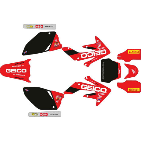 _Komplett Aufkleber Kit Honda CRF 250 R 04-05 Geico Edition | SK-HCRF250405GE-P | Greenland MX_