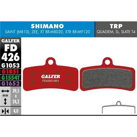 _Galfer Bike Advanced Brake Pads Shimano Saint - Zee | FD426G1851 | Greenland MX_