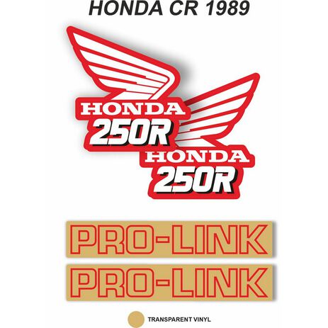 _OEM-Aufkleber-Kit Honda CR 250 R 1989 | VK-HONDCR250R89 | Greenland MX_