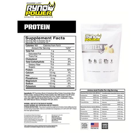 _Ryno Power Vanilla Protein Powder Vanilla Single Dose 45 Gr. | SMP-VAN | Greenland MX_
