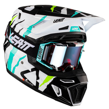 _Helm mit Brille Leatt Moto 8.5 Weiss/Blau/Rot | LB1023010300-P | Greenland MX_