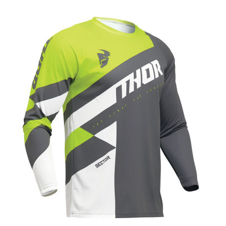_Thor Sector Checker Jersey Gray/Fluo Yellow | 2910-7594-P | Greenland MX_