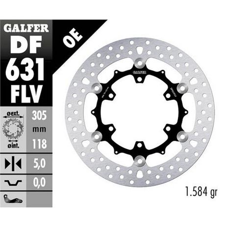 _Galfer Front Brake Disk Floating BMW R 100 GS/R 305x5mm | DF631FLV | Greenland MX_