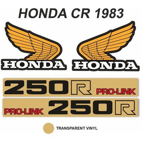 _OEM-Aufkleber-Kit Honda CR 250 R 1983 | VK-HONDCR250R83 | Greenland MX_