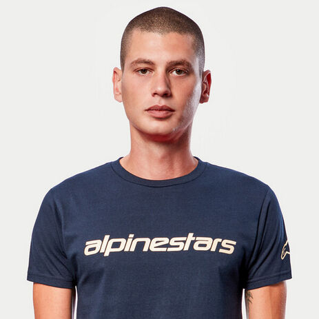 _Alpinestars Linear Wordmark T-Shirt Navy Blau | 1212-72020-7128-L-P | Greenland MX_