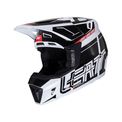 _Leatt Moto 7.5 V24 Helm mit Brille Schwarz/Weiss/- | LB1024060240-P | Greenland MX_