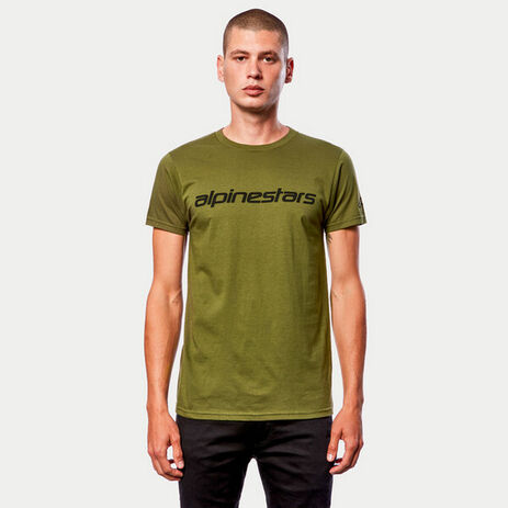 _Alpinestars Linear Wordmark T-shirt Green/Black | 1212-72020-6910-L-P | Greenland MX_