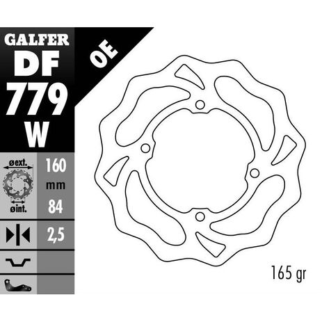 _Galfer KTM SX 50 06- HVA TC 50 18- Gas Gas MC 50 21- Wave Front Brake Disk | DF779W | Greenland MX_