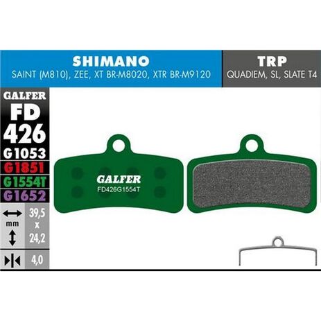 _Galfer Pro Fahrradbremsbeläge Shimano Saint - Zee | FD426G1554T | Greenland MX_