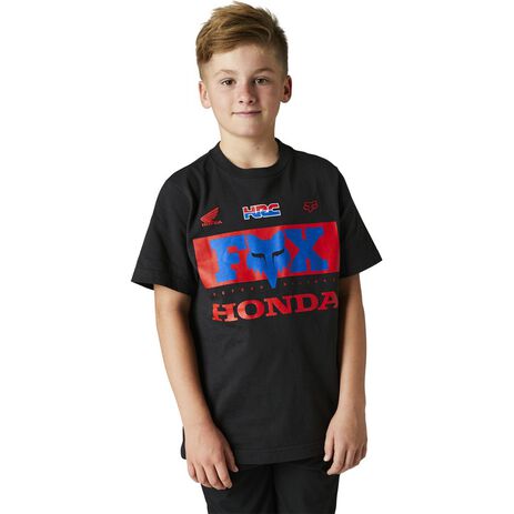 _Fox Honda Kinder T-Shirt Schwarz | 29175-001 | Greenland MX_