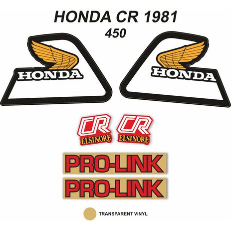 _OEM-Aufkleber-Kit Honda CR 450 R 1981 | VK-HONDCR450R81 | Greenland MX_